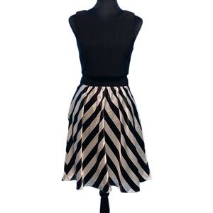 Betsy and Adam Black and White Chevron Dress - Size 4